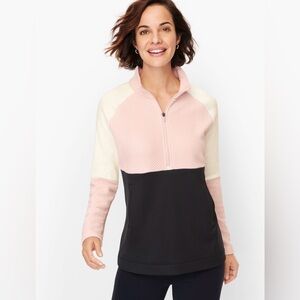 Talbots Half Zip Colorblock Quilted Top, Petite/Petite